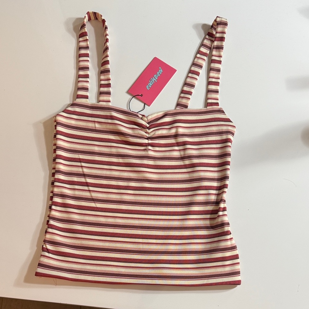 Edikted Red and Cream Striped Camisole